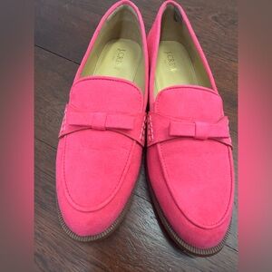 J Crew Hot Pink Loafers Size 9
